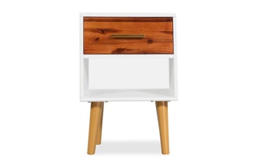 Sengeskab I Massivt Akacietræ 40 X 30 X 45 Cm - Hvid - Møbler - Borde - Aflastningsbord - Sengebord