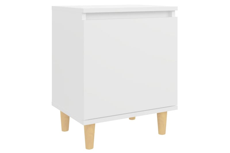 sengeskab m. ben i massivt træ 40x30x50 cm hvid - Hvid - Møbler - Borde - Aflastningsbord - Sengebord