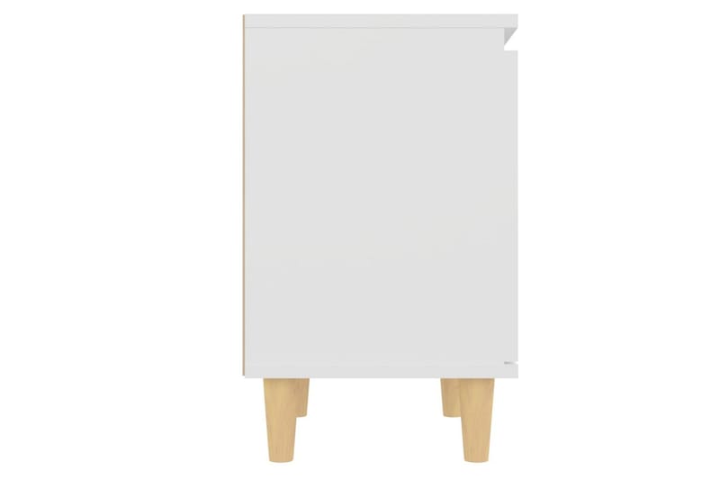 sengeskab m. ben i massivt træ 40x30x50 cm hvid - Hvid - Møbler - Borde - Aflastningsbord - Sengebord