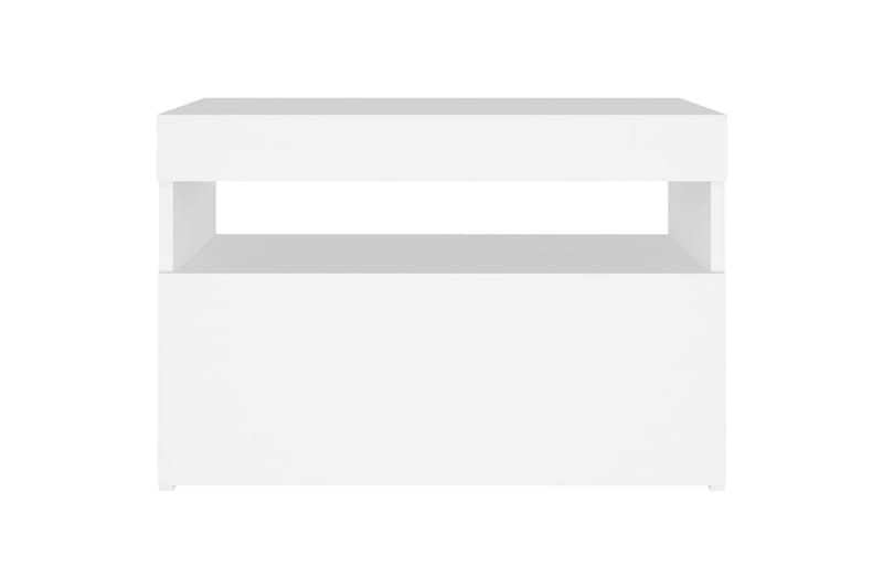sengeskab m. LED-lys 60x35x40 cm spånplade hvid - Hvid - Møbler - Borde - Aflastningsbord - Sengebord