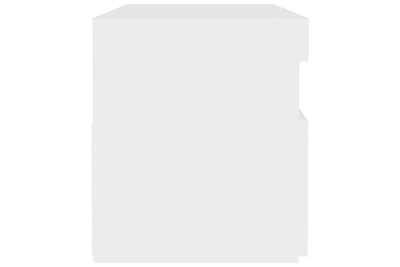 sengeskab m. LED-lys 60x35x40 cm spånplade hvid - Hvid - Møbler - Borde - Aflastningsbord - Sengebord