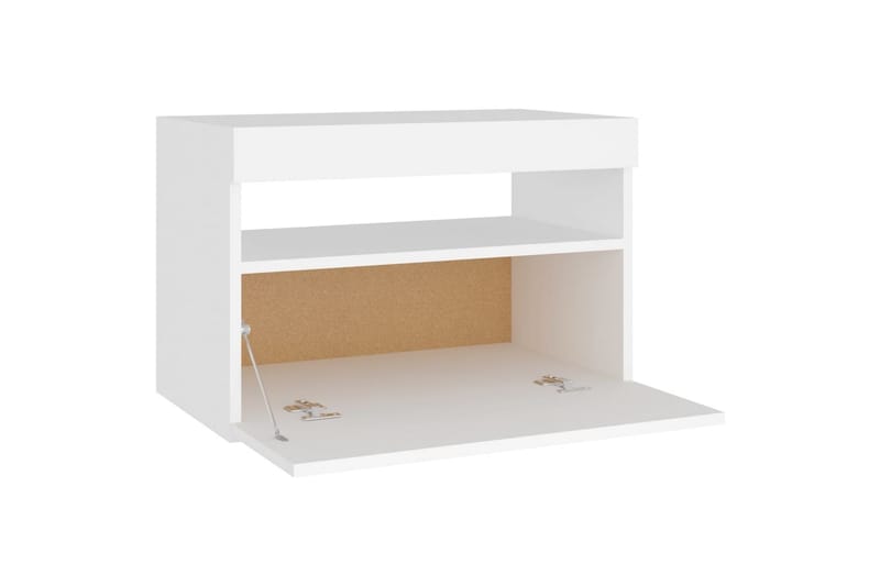 sengeskab m. LED-lys 60x35x40 cm spånplade hvid - Hvid - Møbler - Borde - Aflastningsbord - Sengebord