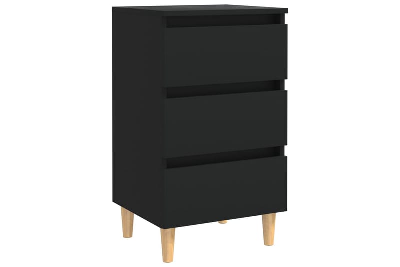 sengeskab m. massive træben 40x35x69 cm sort - Sort - Møbler - Borde - Aflastningsbord - Sengebord
