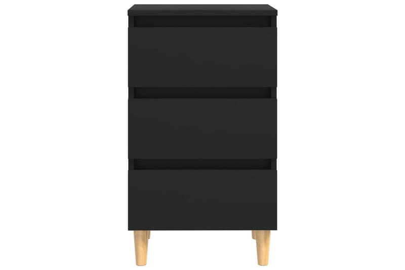 sengeskab m. massive træben 40x35x69 cm sort - Sort - Møbler - Borde - Aflastningsbord - Sengebord