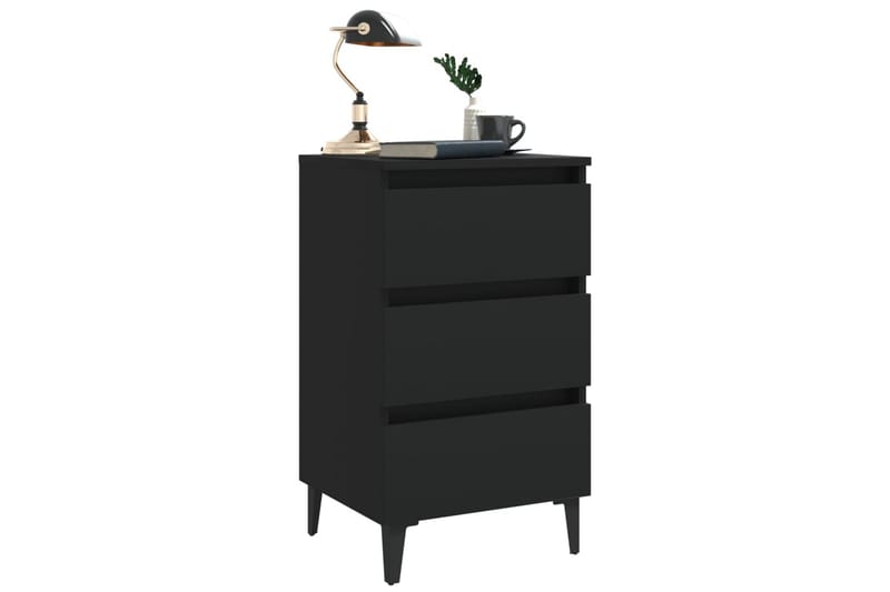 sengeskab m. metalben 40x35x69 cm sort - Sort - Møbler - Borde - Aflastningsbord - Sengebord