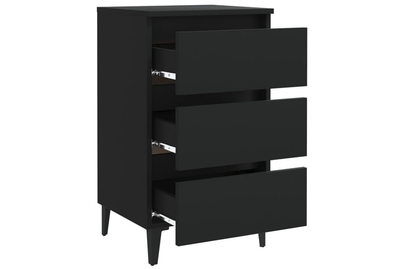 sengeskab m. metalben 40x35x69 cm sort - Sort - Møbler - Borde - Aflastningsbord - Sengebord