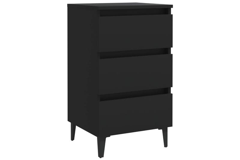 sengeskab m. metalben 40x35x69 cm sort - Sort - Møbler - Borde - Aflastningsbord - Sengebord