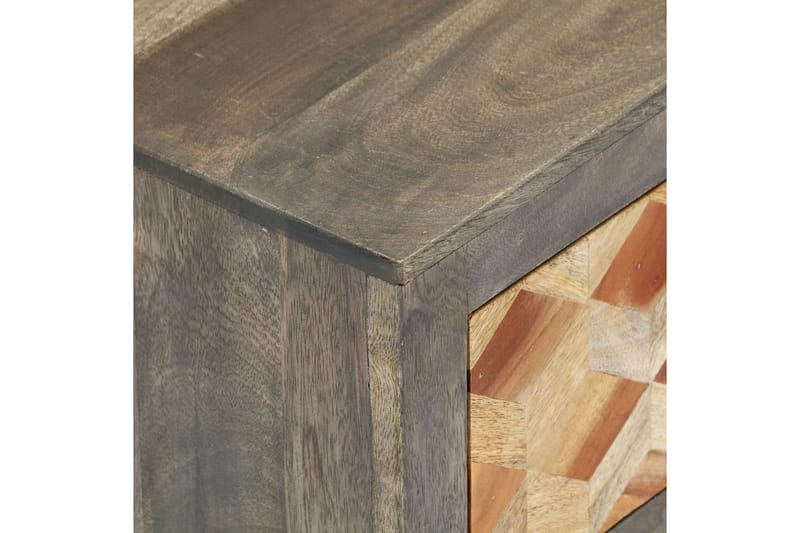 Sengeskab Massivt Mangotræ 40 X 30 X 50 Cm Grå - Grå - Møbler - Borde - Aflastningsbord - Sengebord