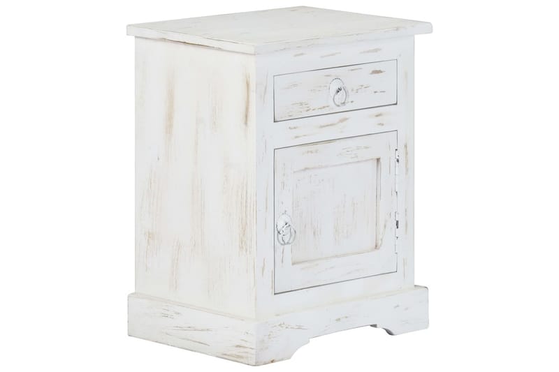 Sengeskab Massivt Mangotræ 40 X 30 X 50 Cm Hvid - Hvid - Møbler - Borde - Aflastningsbord - Sengebord