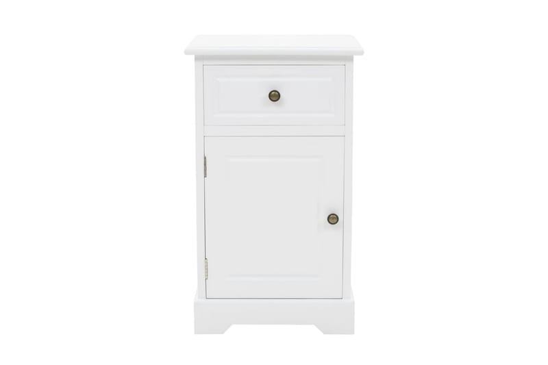 Sengeskab Mdf Og Fyrretræ 35 X 32 X 59 Cm - Hvid - Møbler - Borde - Aflastningsbord - Sengebord