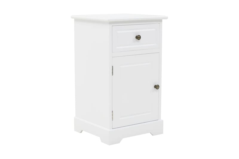 Sengeskab Mdf Og Fyrretræ 35 X 32 X 59 Cm - Hvid - Møbler - Borde - Aflastningsbord - Sengebord