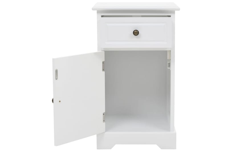Sengeskab Mdf Og Fyrretræ 35 X 32 X 59 Cm - Hvid - Møbler - Borde - Aflastningsbord - Sengebord