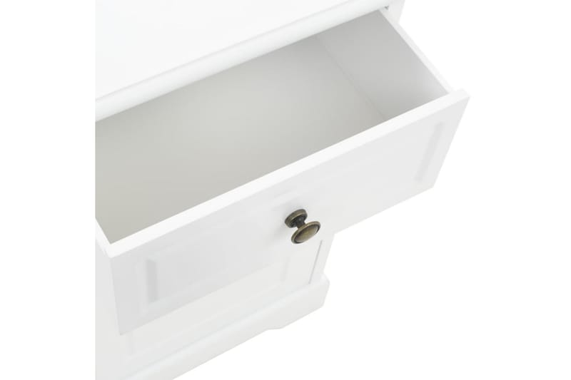 Sengeskab Mdf Og Fyrretræ 35 X 32 X 59 Cm - Hvid - Møbler - Borde - Aflastningsbord - Sengebord