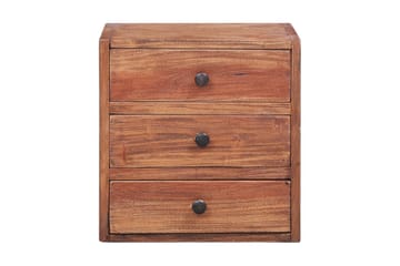 Sengeskab med 3 skuffer 35x25x35 cm massivt genanvendt træ - Brun - Møbler - Borde - Aflastningsbord - Sengebord