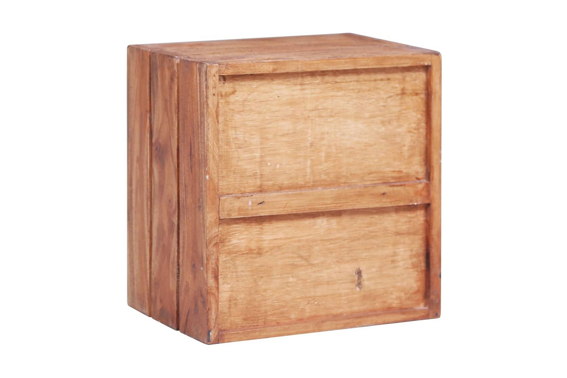 Sengeskab med 3 skuffer 35x25x35 cm massivt genanvendt træ - Brun - Møbler - Borde - Aflastningsbord - Sengebord