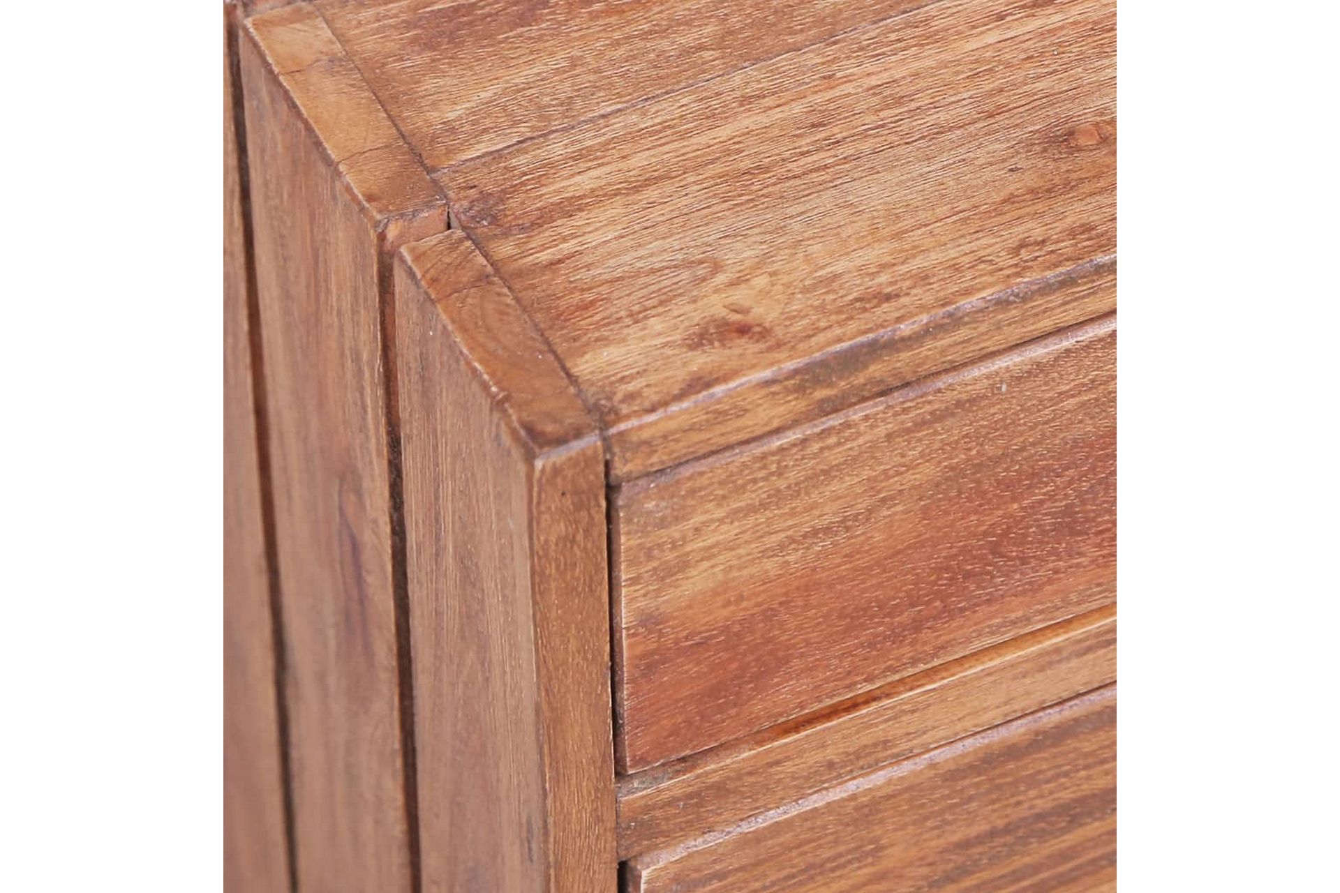 Sengeskab med 3 skuffer 35x25x35 cm massivt genanvendt træ - Brun - Møbler - Borde - Aflastningsbord - Sengebord