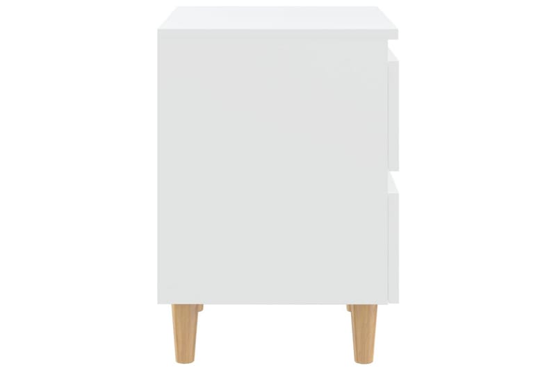 sengeskab med ben i massivt fyrretræ 40x35x50 cm hvid - Hvid - Møbler - Borde - Aflastningsbord - Sengebord