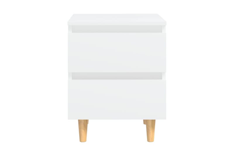 sengeskab med ben i massivt fyrretræ 40x35x50 cm hvid - Hvid - Møbler - Borde - Aflastningsbord - Sengebord