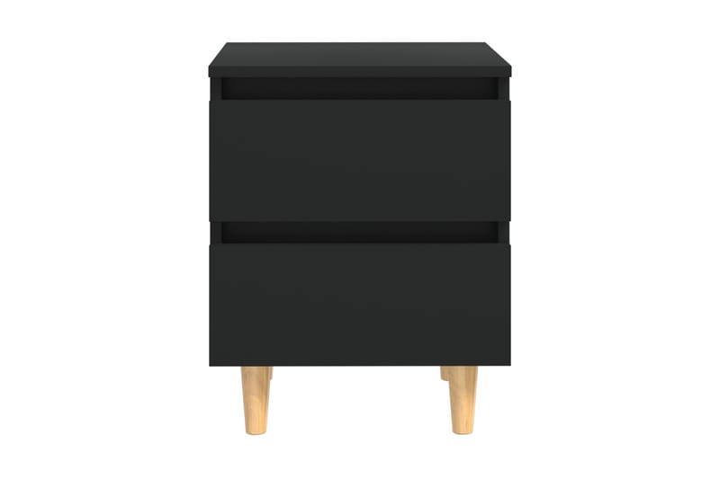 sengeskab med ben i massivt fyrretræ 40x35x50 cm sort - Sort - Møbler - Borde - Aflastningsbord - Sengebord