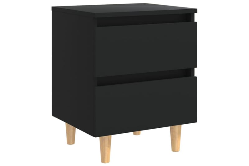 sengeskab med ben i massivt fyrretræ 40x35x50 cm sort - Sort - Møbler - Borde - Aflastningsbord - Sengebord