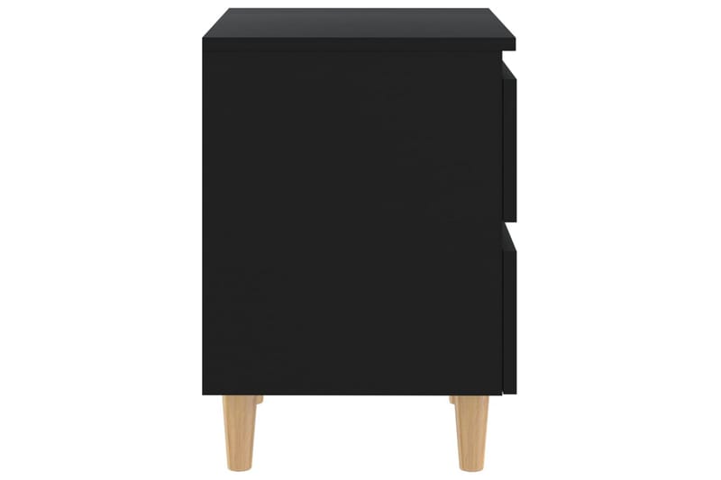 sengeskab med ben i massivt fyrretræ 40x35x50 cm sort - Sort - Møbler - Borde - Aflastningsbord - Sengebord