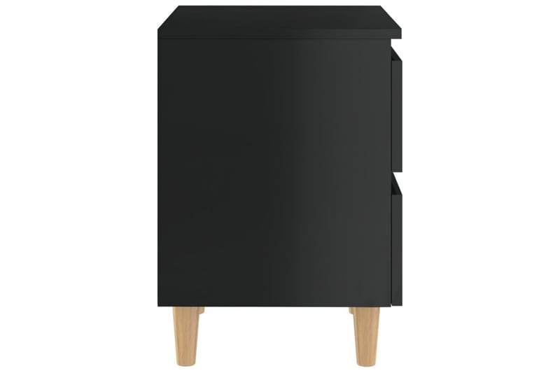 sengeskab med ben i massivt fyrretræ 40x35x50 cm - Sort - Møbler - Borde - Aflastningsbord - Sengebord