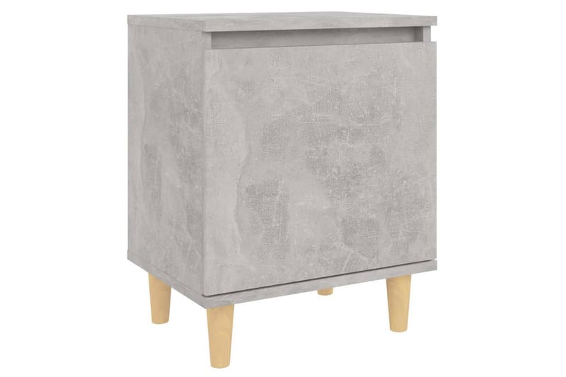 sengeskab med massive træben 40x30x50 cm betongrå - Grå - Møbler - Borde - Aflastningsbord - Sengebord