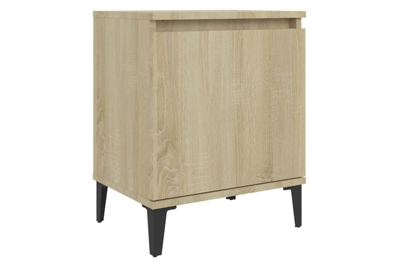 sengeskab med metalben 2 stk. 40x30x50 cm sonoma-eg - Brun - Møbler - Borde - Aflastningsbord - Sengebord