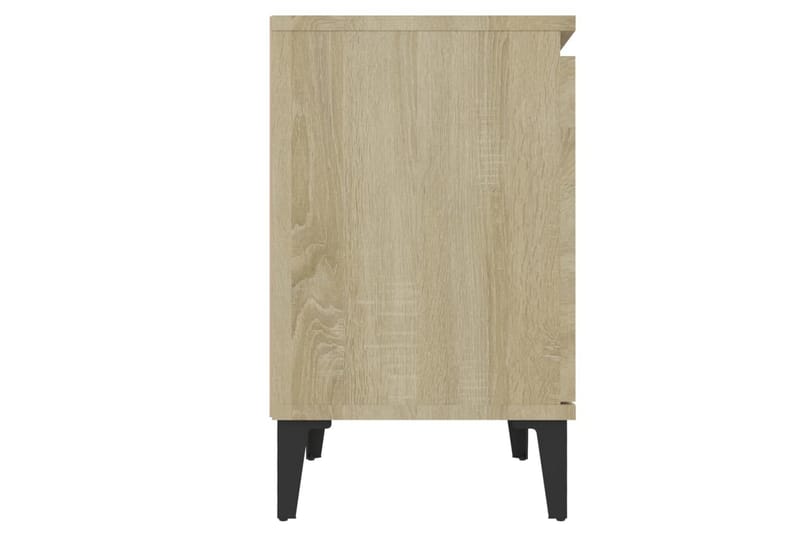 sengeskab med metalben 2 stk. 40x30x50 cm sonoma-eg - Brun - Møbler - Borde - Aflastningsbord - Sengebord