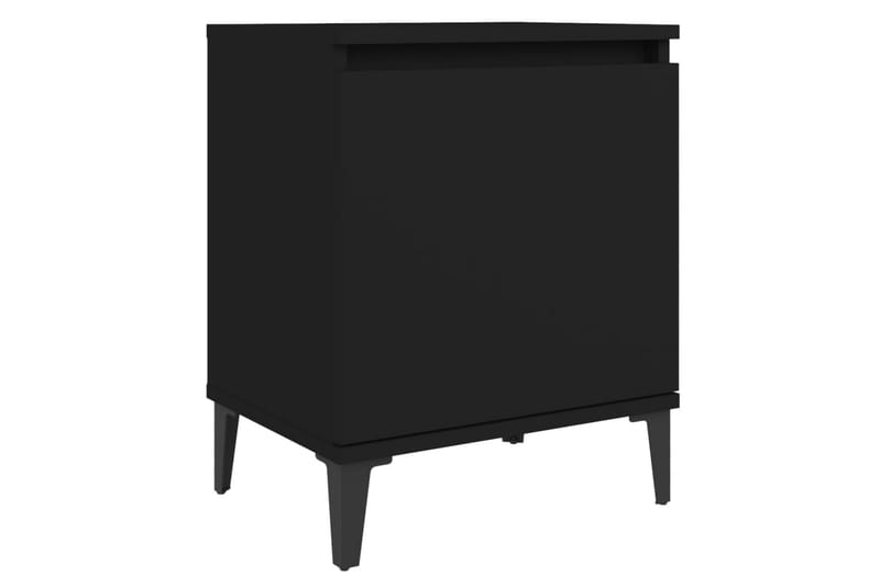 sengeskab med metalben 40x30x50 cm sort - Sort - Møbler - Borde - Aflastningsbord - Sengebord