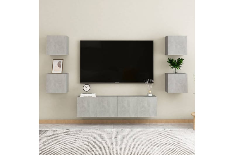 sengeskabe 2 stk. 30,5x30x30 cm spånplade betongrå - Grå - Møbler - Borde - Aflastningsbord - Sengebord