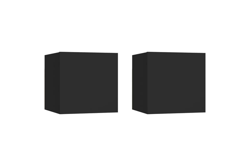 sengeskabe 2 stk. 30,5x30x30 cm spånplade sort - Sort - Møbler - Borde - Aflastningsbord - Sengebord