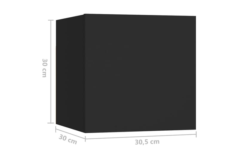 sengeskabe 2 stk. 30,5x30x30 cm spånplade sort - Sort - Møbler - Borde - Aflastningsbord - Sengebord