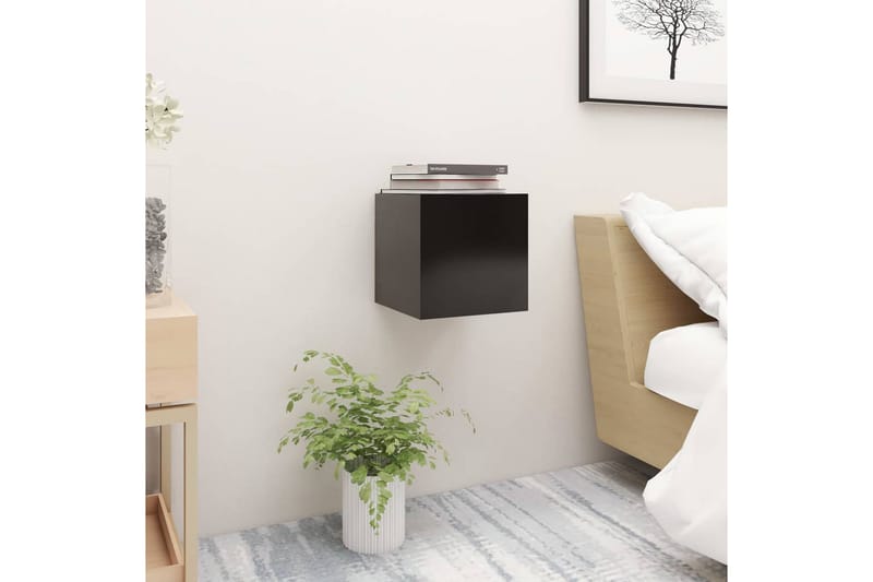 sengeskabe 2 stk. 30,5x30x30 cm spånplade sort - Sort - Møbler - Borde - Aflastningsbord - Sengebord