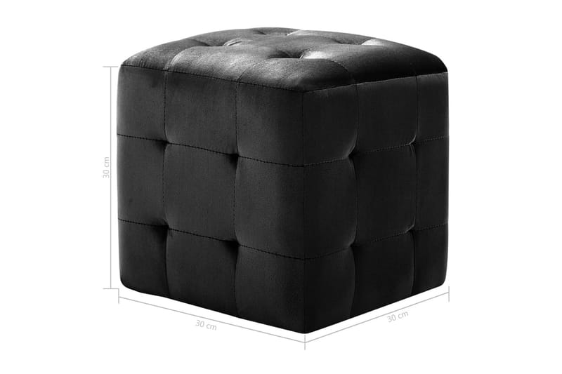 Sengeskabe 2 Stk. 30 X 30 X 30 Cm Fløjlsstof Sort - Sort - Møbler - Borde - Aflastningsbord - Sengebord
