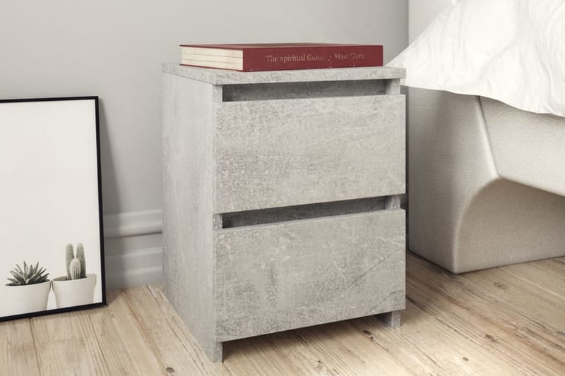 Sengeskabe 2 stk. 30 x 30 x 40 cm spånplade betongrå - Grå - Møbler - Borde - Aflastningsbord - Sengebord