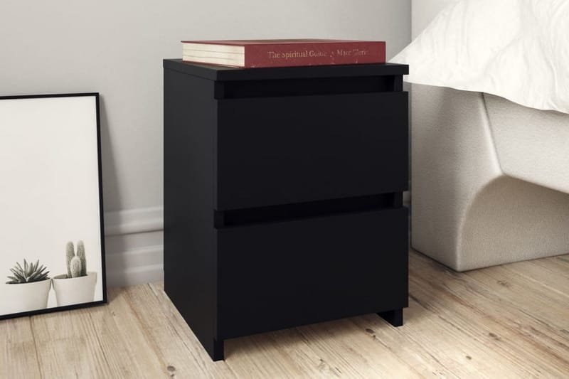Sengeskabe 2 stk. 30 x 30 x 40 cm spånplade sort - Sort - Møbler - Borde - Aflastningsbord - Sengebord