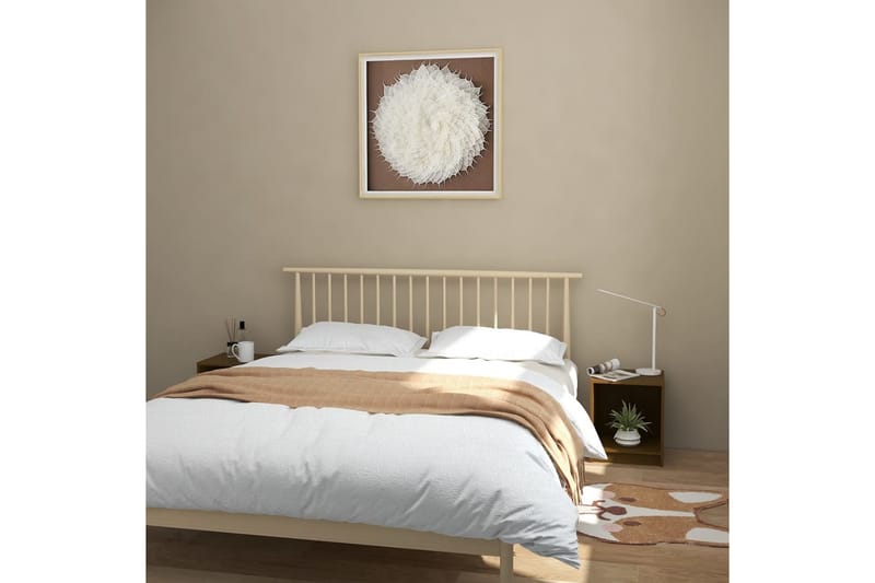 sengeskabe 2 stk. 35,5x33,5x41,5 cm massivt fyrretræ brun - Brun - Sengebord