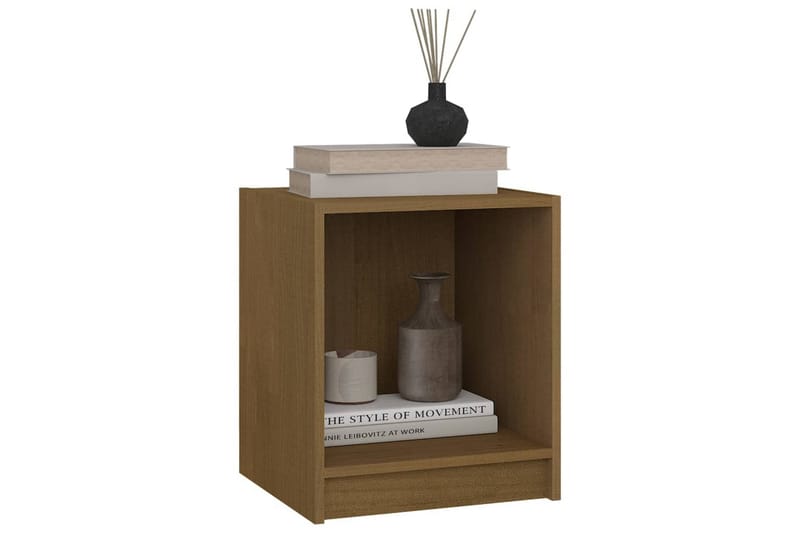 sengeskabe 2 stk. 35,5x33,5x41,5 cm massivt fyrretræ brun - Brun - Møbler - Borde - Aflastningsbord - Sengebord
