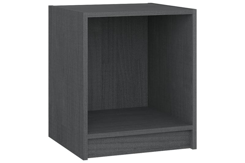 sengeskabe 2 stk. 35,5x33,5x41,5 cm massivt fyrretræ grå - Grå - Møbler - Borde - Aflastningsbord - Sengebord