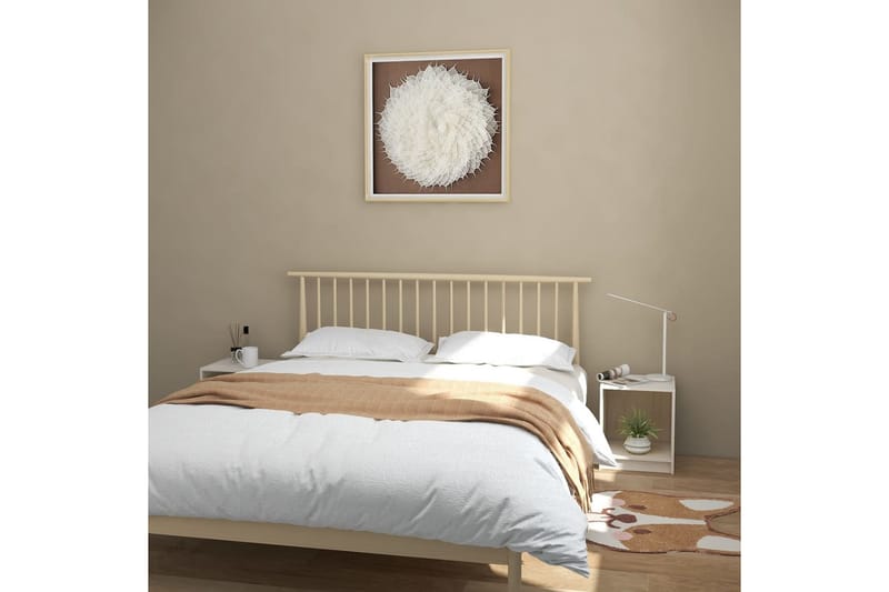 sengeskabe 2 stk. 35,5x33,5x41,5 cm massivt fyrretræ hvid - Hvid - Møbler - Borde - Aflastningsbord - Sengebord