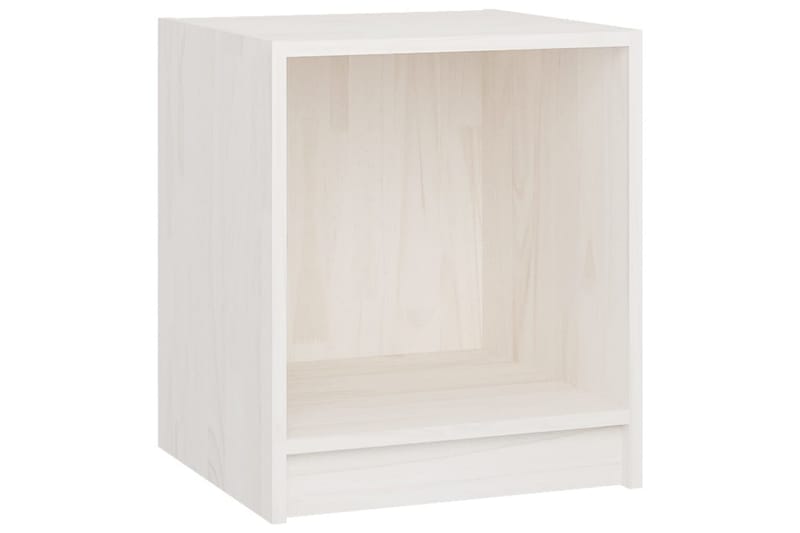 sengeskabe 2 stk. 35,5x33,5x41,5 cm massivt fyrretræ hvid - Hvid - Møbler - Borde - Aflastningsbord - Sengebord