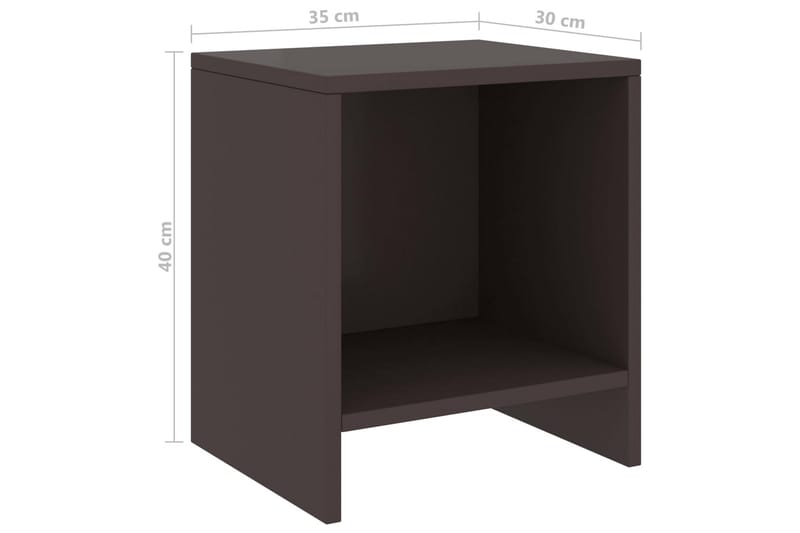 sengeskabe 2 stk. 35x30x40 cm massivt fyrretræ mørkebrun - Brun - Møbler - Borde - Aflastningsbord - Sengebord