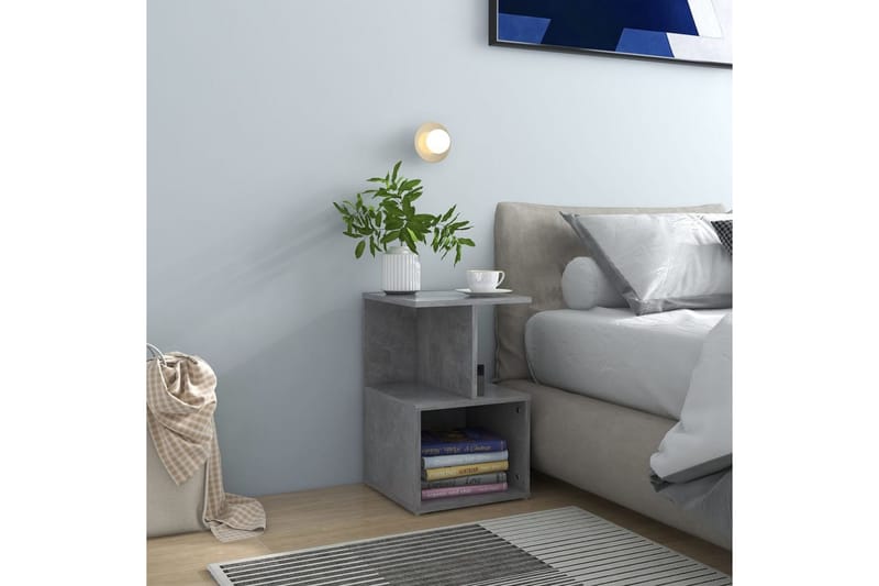 sengeskabe 2 stk. 35x35x55 cm spånplade betongrå - Grå - Sengebord