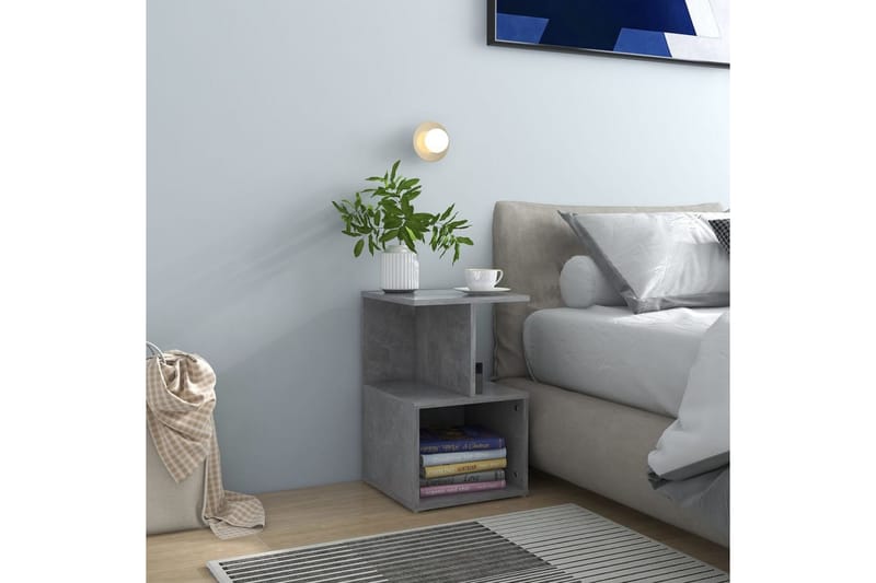 sengeskabe 2 stk. 35x35x55 cm spånplade betongrå - Grå - Møbler - Borde - Aflastningsbord - Sengebord