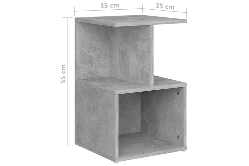 sengeskabe 2 stk. 35x35x55 cm spånplade betongrå - Grå - Møbler - Borde - Aflastningsbord - Sengebord