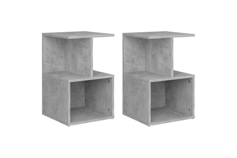 sengeskabe 2 stk. 35x35x55 cm spånplade betongrå - Grå - Møbler - Borde - Aflastningsbord - Sengebord