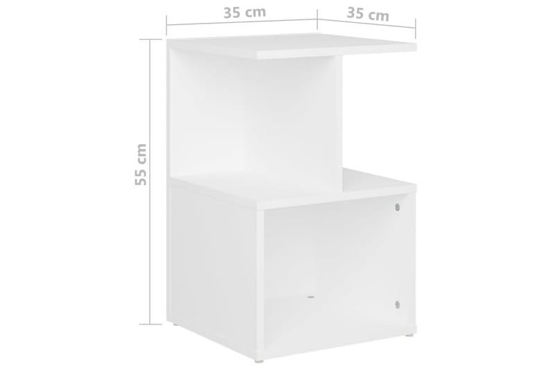 sengeskabe 2 stk. 35x35x55 cm spånplade hvid - Hvid - Sengebord
