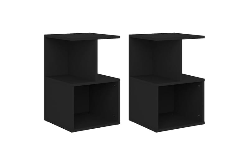 sengeskabe 2 stk. 35x35x55 cm spånplade sort - Sort - Møbler - Borde - Aflastningsbord - Sengebord