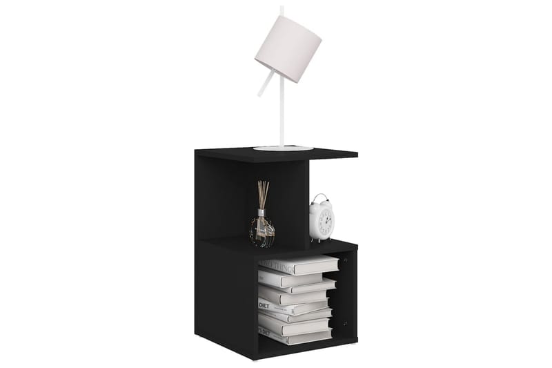 sengeskabe 2 stk. 35x35x55 cm spånplade sort - Sort - Møbler - Borde - Aflastningsbord - Sengebord